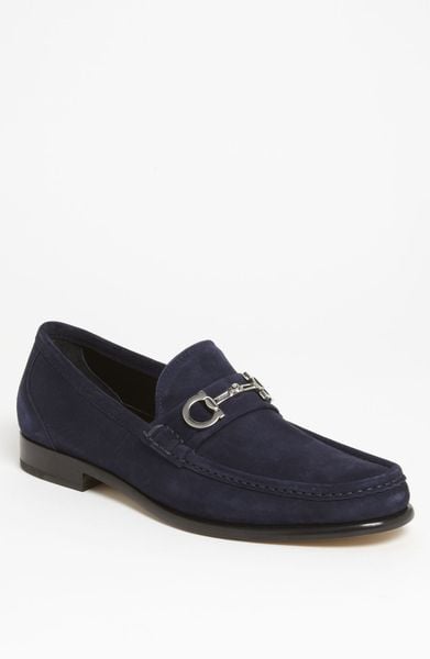 Ferragamo Giostra Dress Loafers in Blue for Men (blue suede) | Lyst