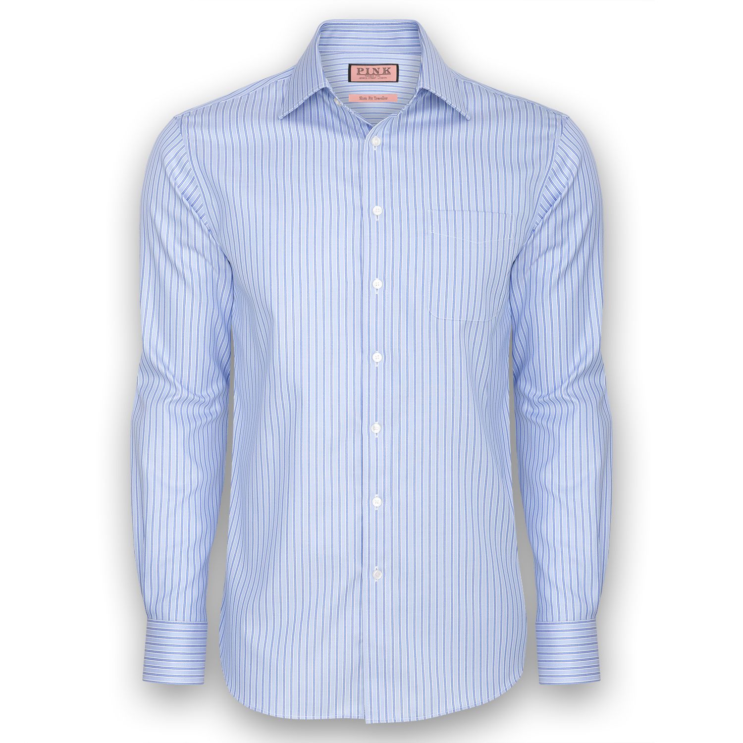 Thomas Pink Traveller Slim Fit Robinson Stripe Shirt in Blue for Men | Lyst