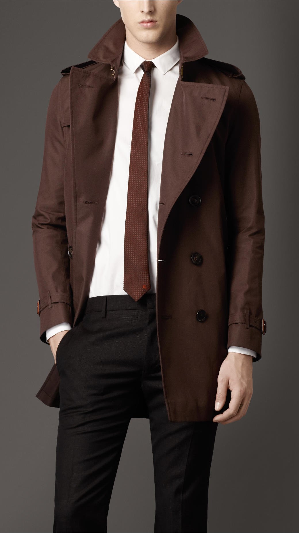 Burberry Midlength Cotton Gabardine Trench Coat in Brown for Men | Lyst