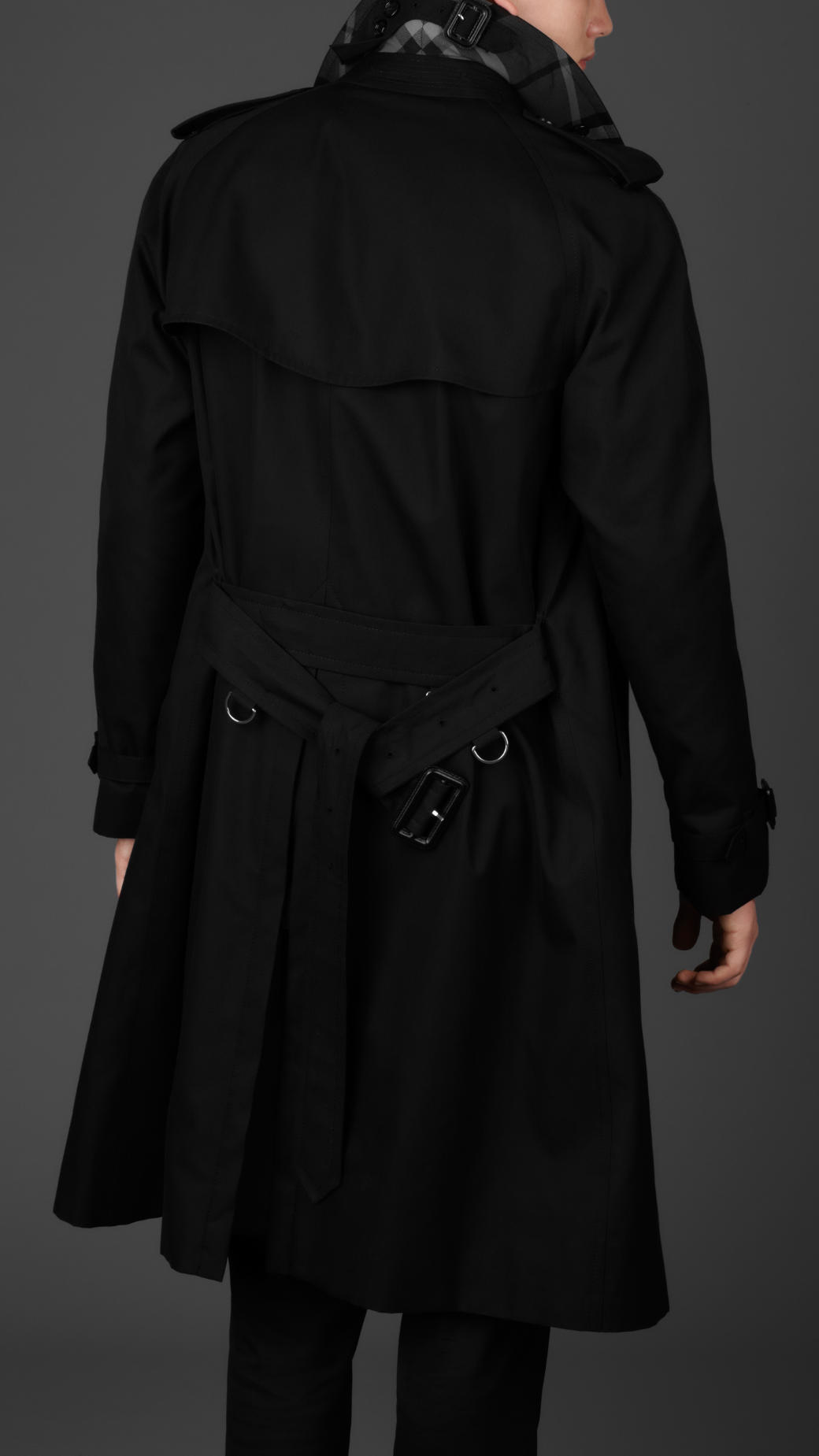 Burberry Long Cotton Gabardine Trench Coat in Black for Men (jet black ...