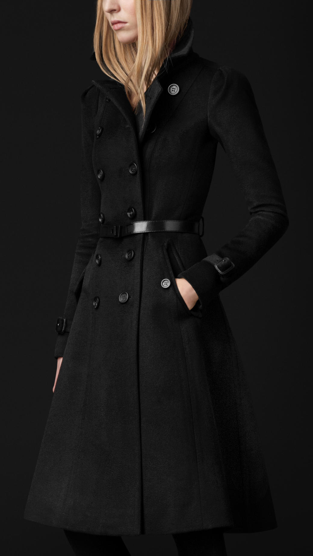 burberry black cashmere coat