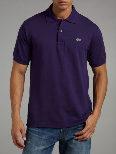 Lacoste Classic Fitted Polo Shirt in Purple for Men | Lyst