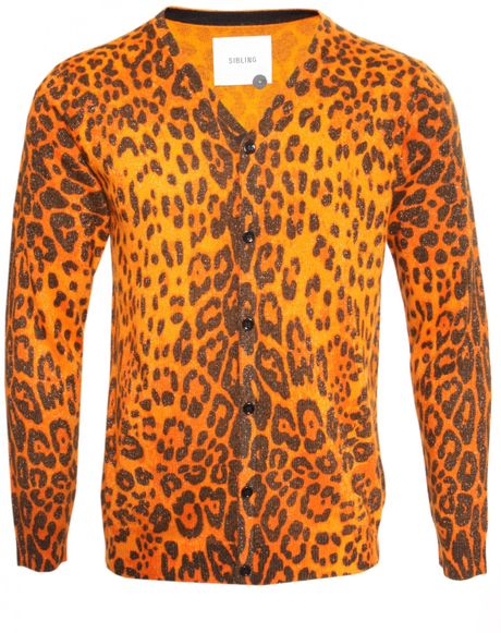Sibling Leopard Print Knit Cardigan in Animal for Men (leopard) | Lyst