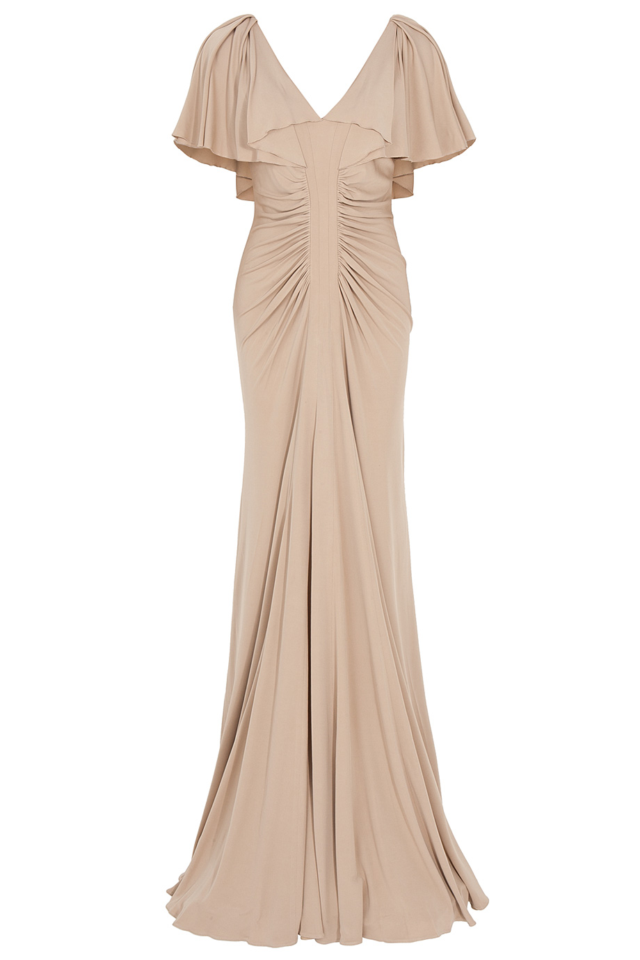 Lyst - Elie Saab Jersey Cap Sleeve Gown in Natural