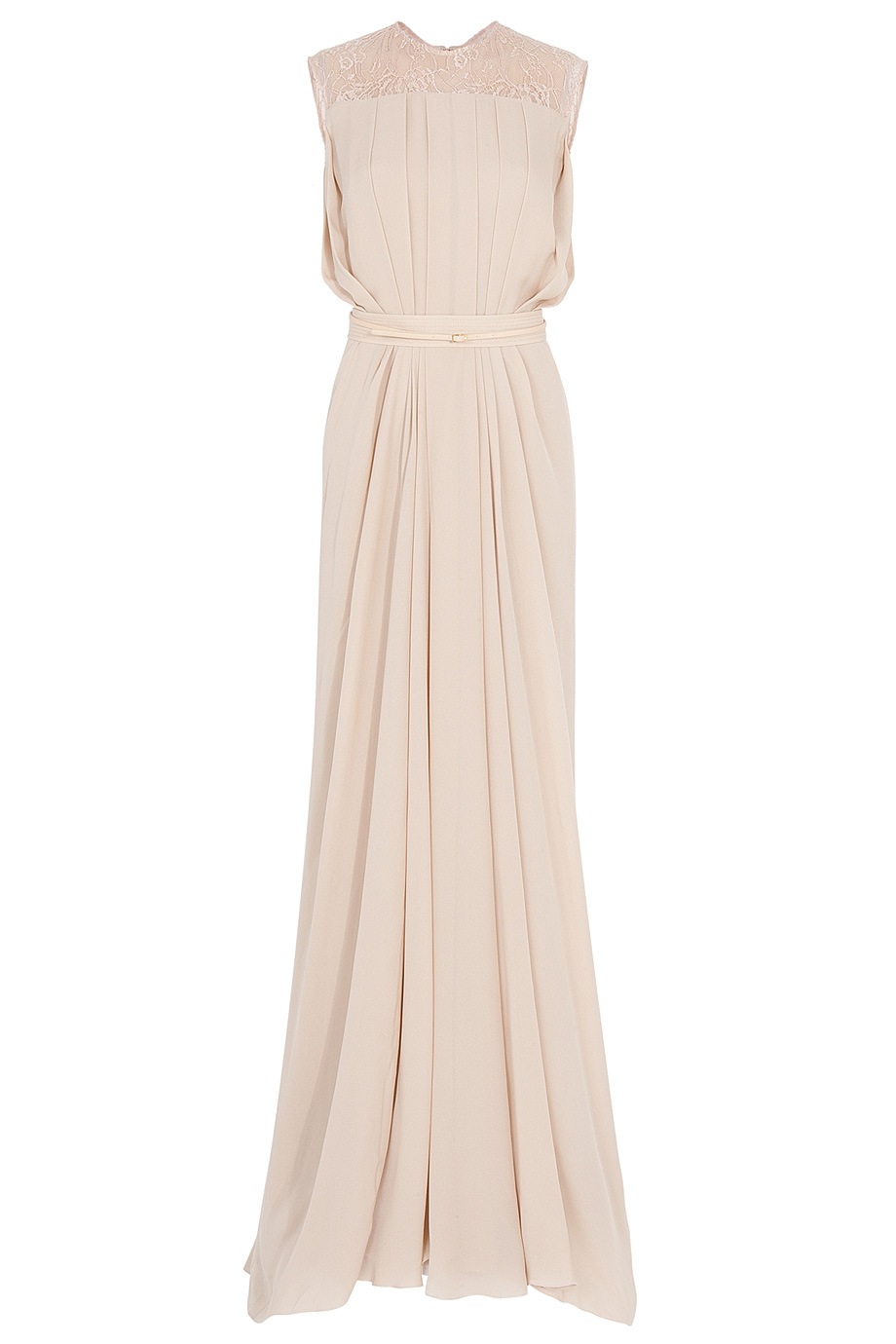 Lyst - Elie Saab Lace Back Georgette Gown in Natural