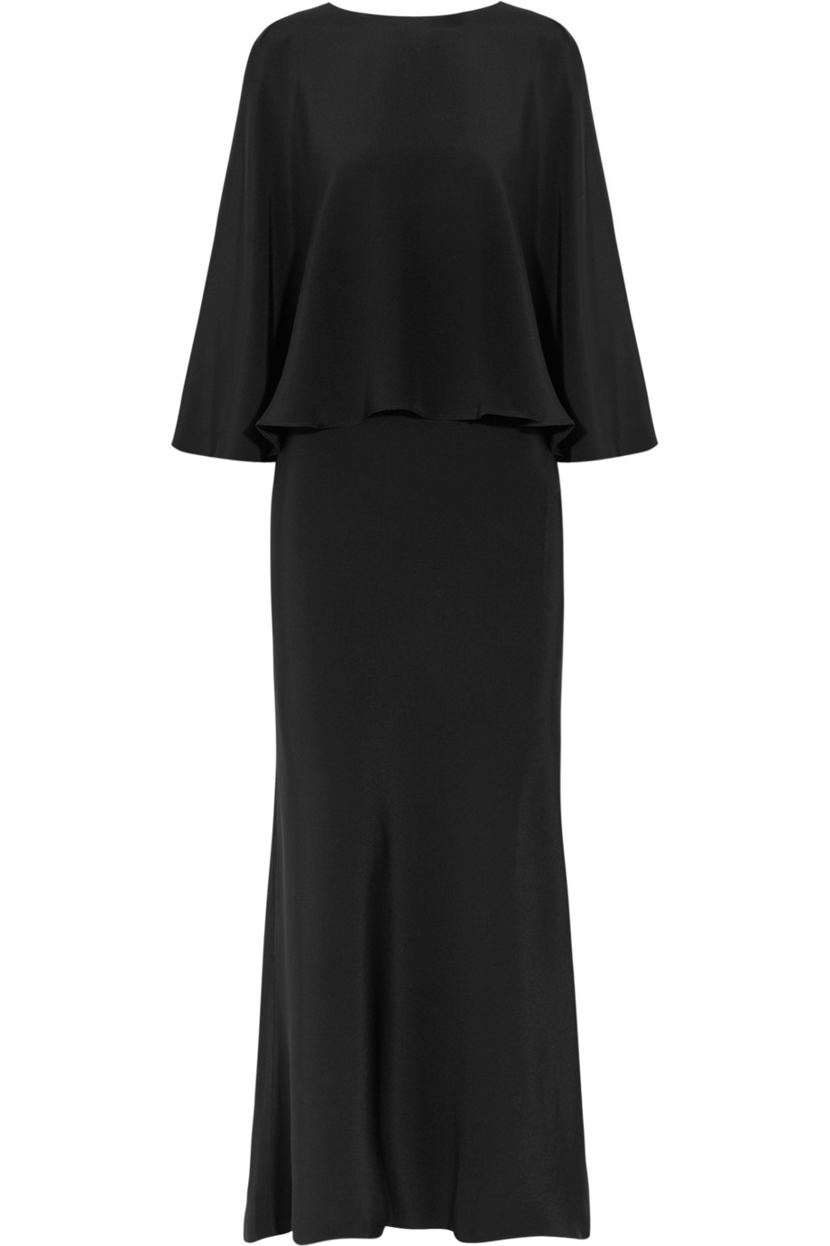 Lyst - Alessandra Rich Silk Crepe Cape Gown in Black