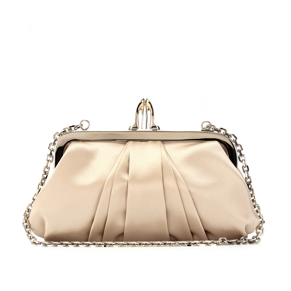 Christian Louboutin Mini Loubi Lula Satin Croissant Clutch in Gold ...