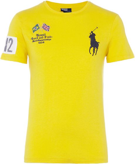 Polo Ralph Lauren Brazil Track Field T-shirt in Yellow for Men (denim ...