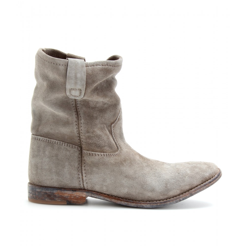 Isabel marant Jenny Leather Boots in Gray (grey) | Lyst