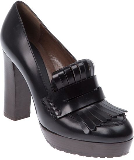 Marni High Heeled Loafer in Black | Lyst
