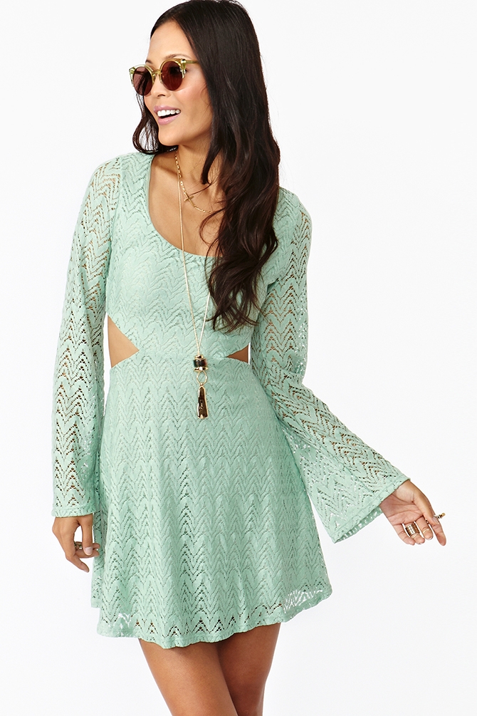 Lyst Nasty Gal Bella Crochet Dress in Green