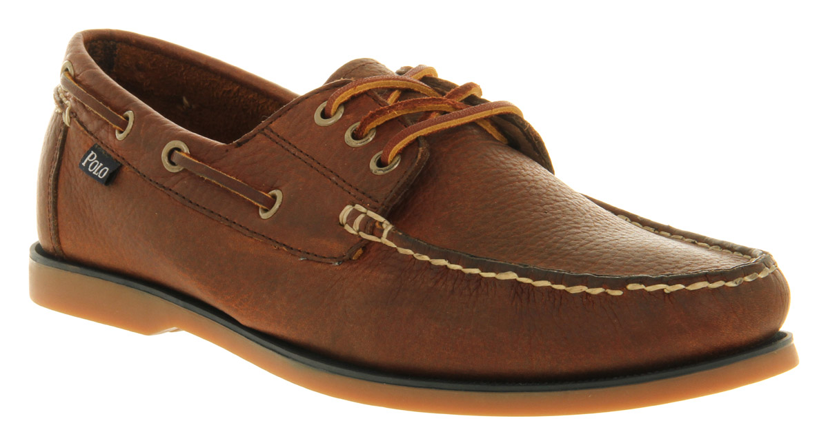 Ralph lauren Bienne Boat Shoe Tan Leather in Brown for Men | Lyst