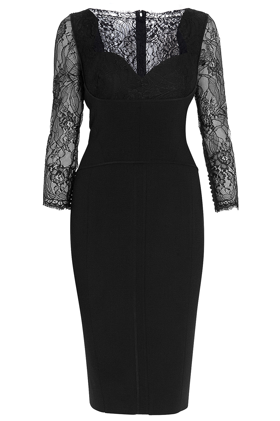 black lace sleeve gown