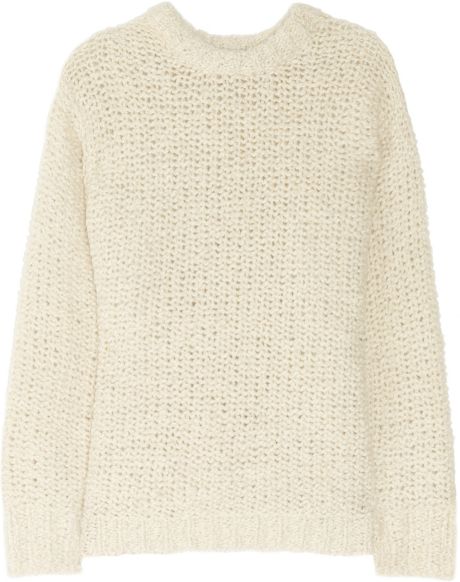 Isabel Marant Quena Chunky Wool Sweater in Beige (white) | Lyst