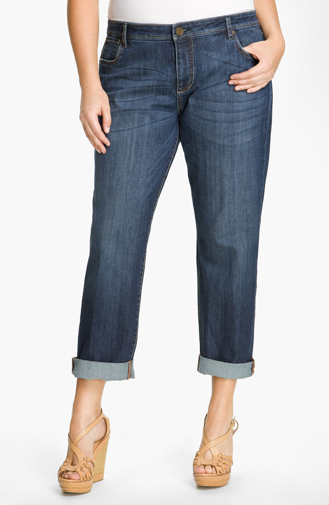 Kut From The Kloth Slim Boyfriend Jeans in Blue (strong with medium ...