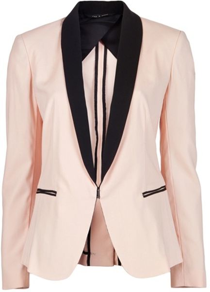 Rag & Bone Silver Tuxedo Jacket in Pink (silver) | Lyst