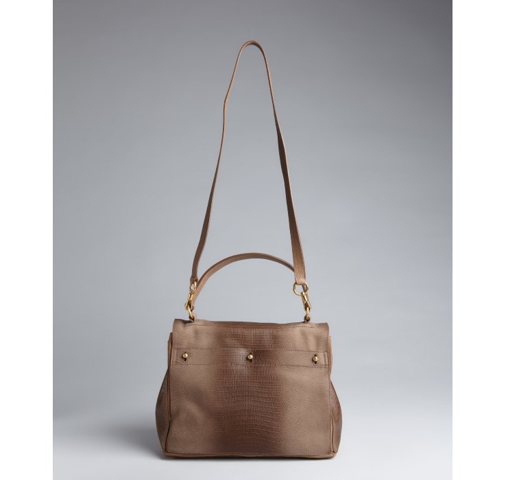 Saint laurent Milk Chocolate Lizard Embossed Leather Muse Two ...