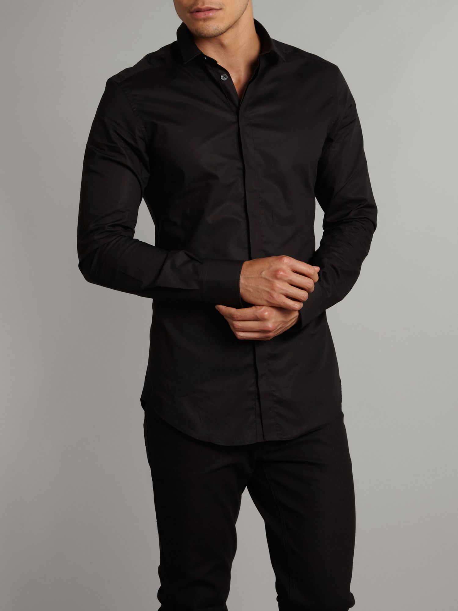 black button up men