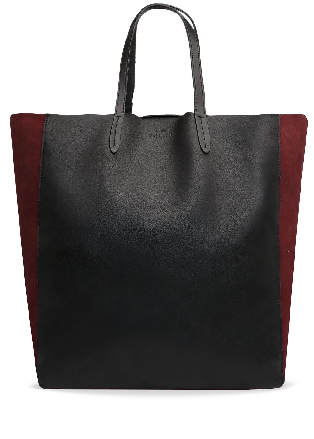 mango touch leather and suede shopper bag in black lyst mango touch leather and suede shopper bag in black lyst