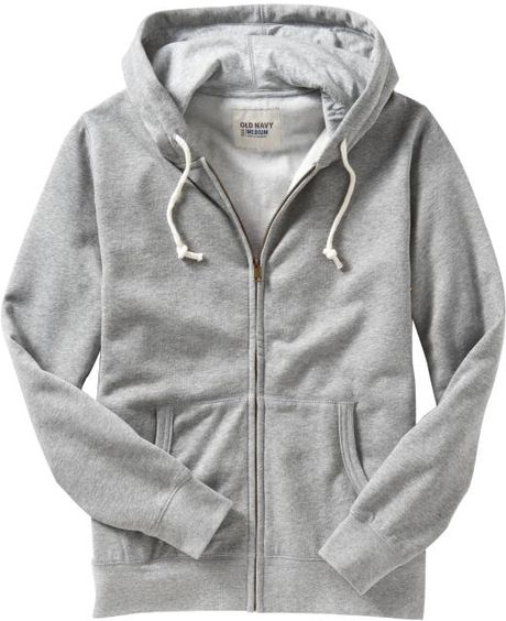 Old Navy Jersey Fleece Zip Hoodies in Gray for Men (heather gray) | Lyst