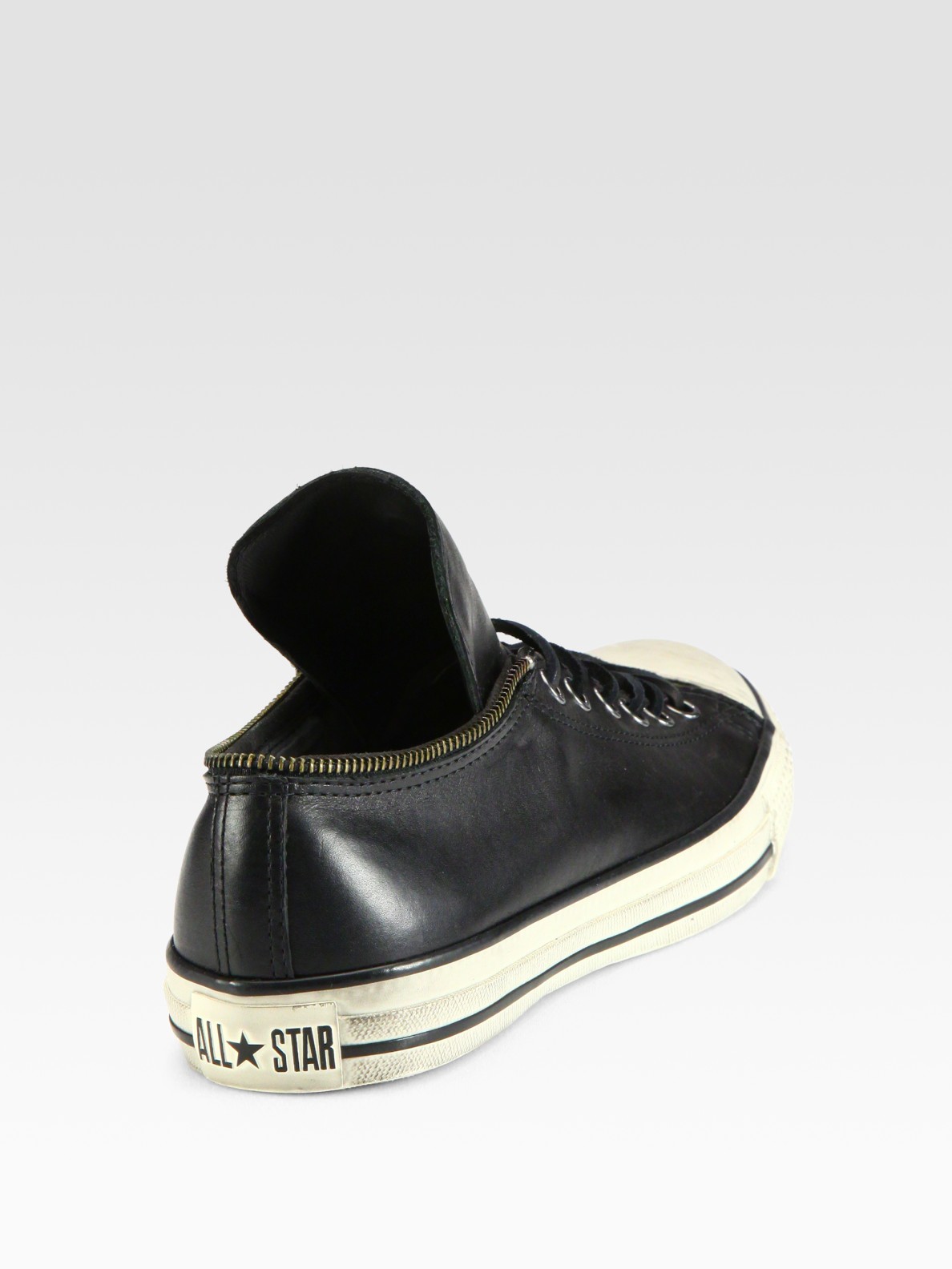 leather zipper converse
