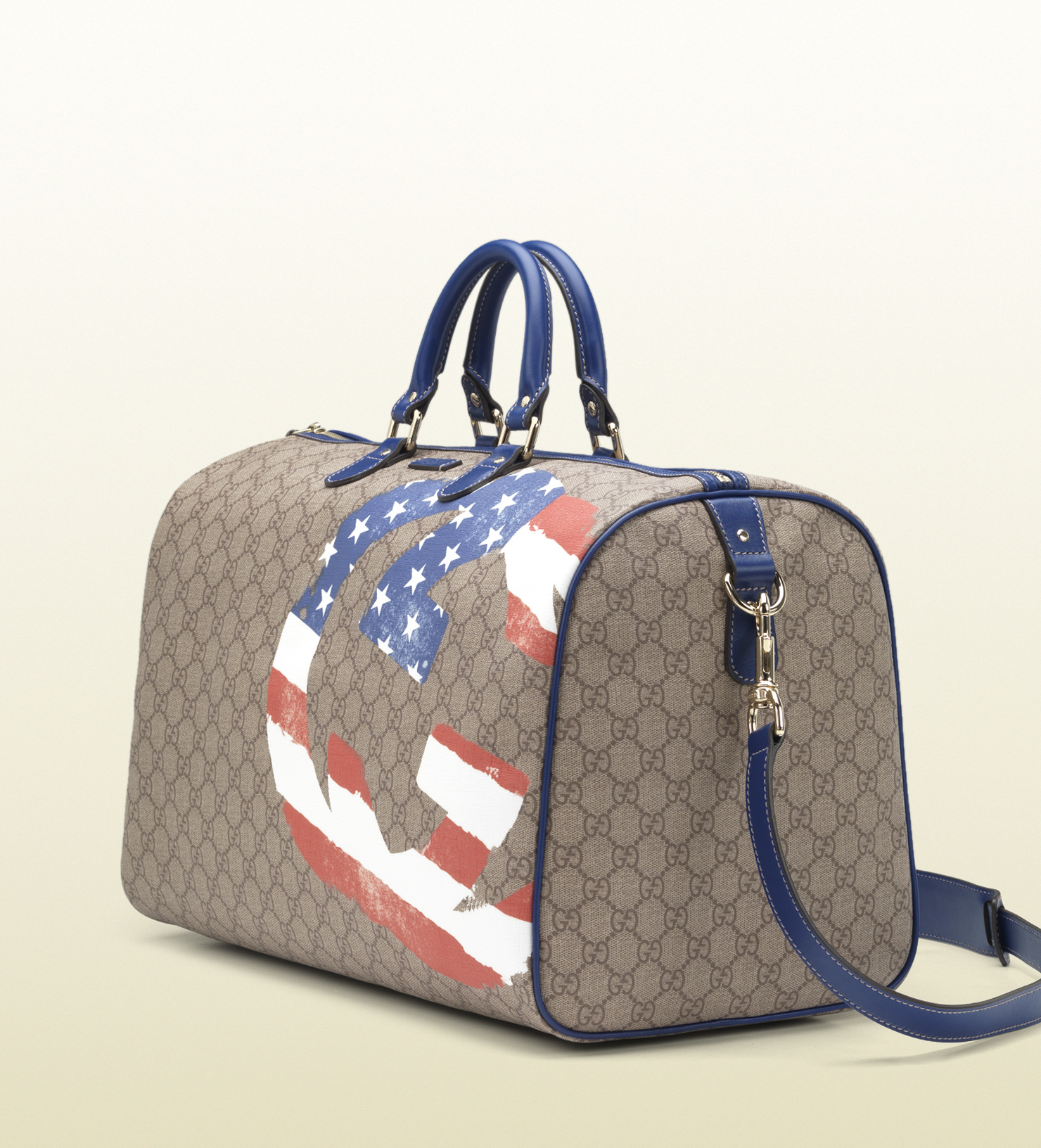 Lyst Gucci Usa Gg Flag Collection Duffle Bag in Natural for Men