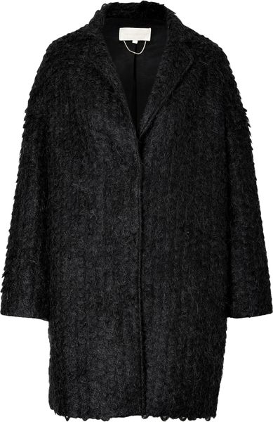 Vanessa Bruno Obsidian Bouclé Mohair Blend Coat in Black (jet) | Lyst