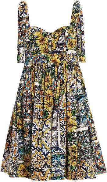 Dolce & Gabbana Mediterranean Mosaic Print Dress in Multicolor (floral ...
