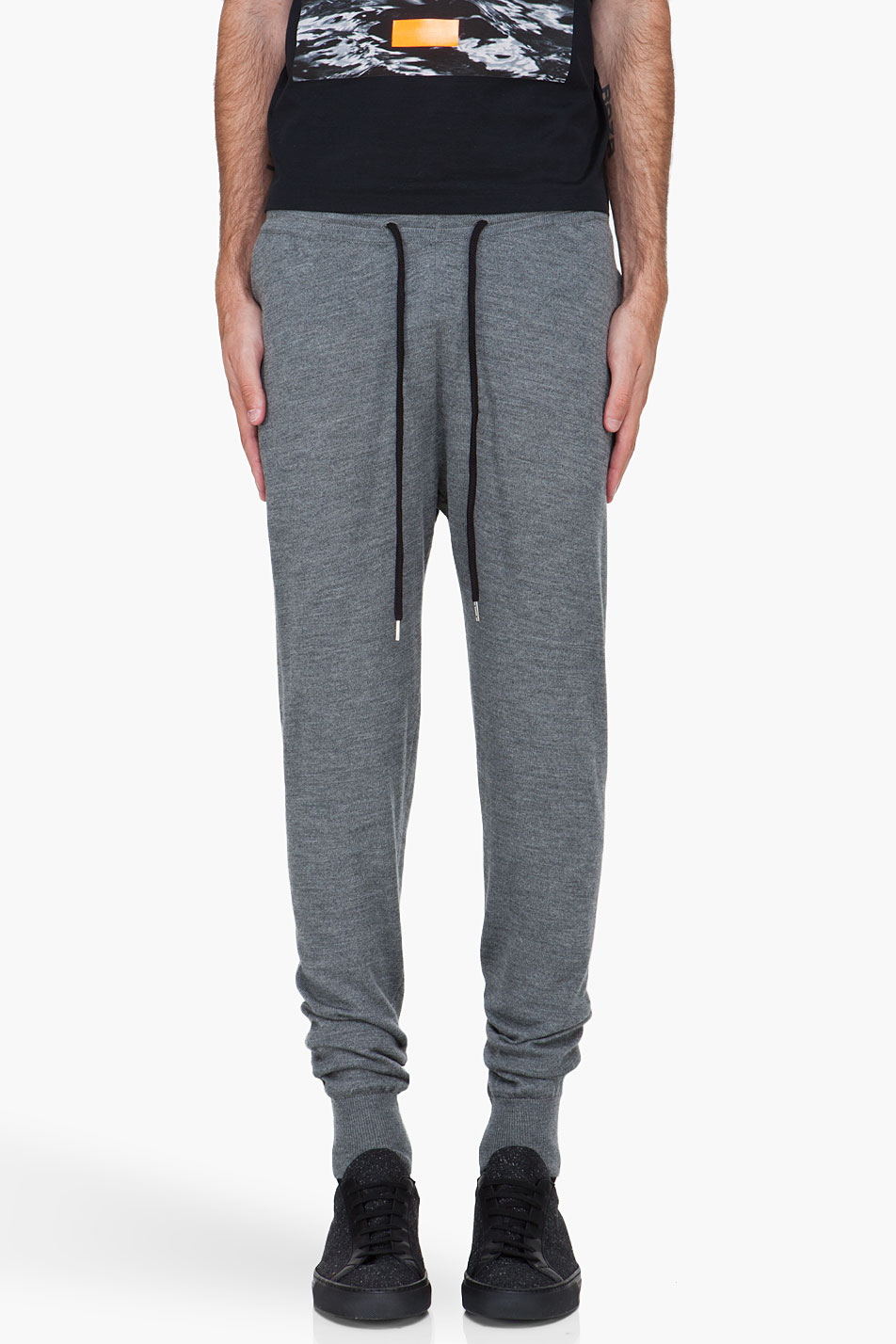 Markus Lupfer Grey Knitted Wool Jogger Pants in Gray for Men (grey) | Lyst