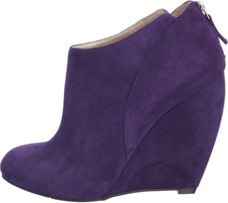 Nine West Nine West Womens Lottie Wedge Bootie in Purple (purple suede ...