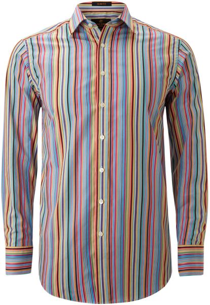 Simon Carter Candy Stripe Long Sleeved Shirt in Multicolor for Men ...