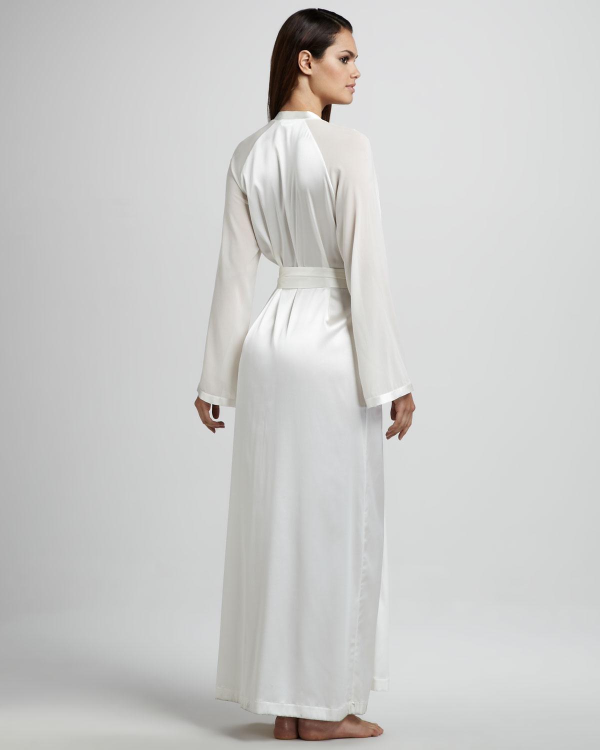 Lyst - La Perla Vestaglie Long Silk Robe Neutral in White