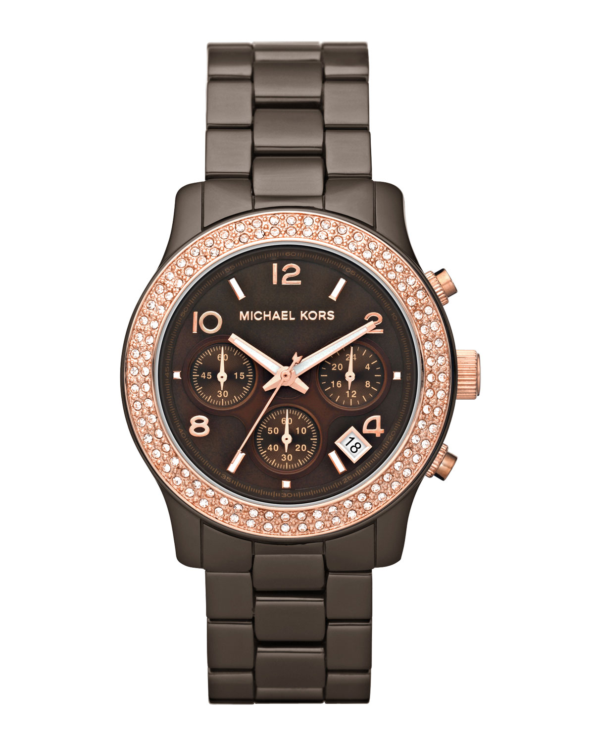 Lyst - Michael Kors Midsize Espresso Stainless Steel Parker Chronograph Michael Kors Watch All Stainless Steel