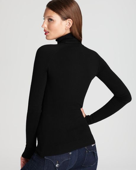 Rachel Roy Merino Turtleneck Sweater in Black | Lyst