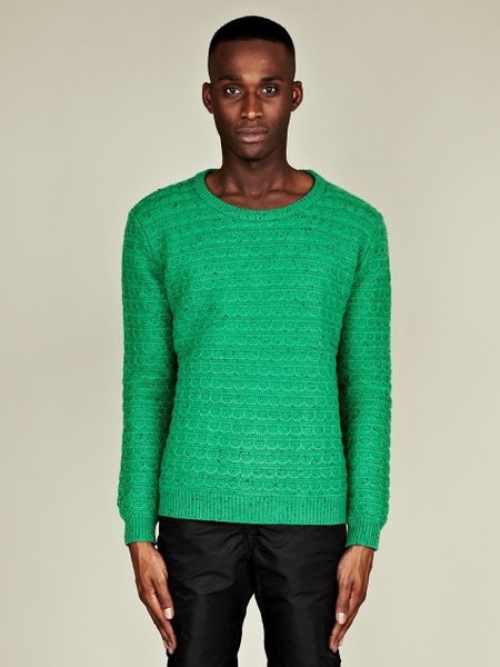 Raf Simons Raf Simons Mens Structure Stitch Knit in Green for Men | Lyst