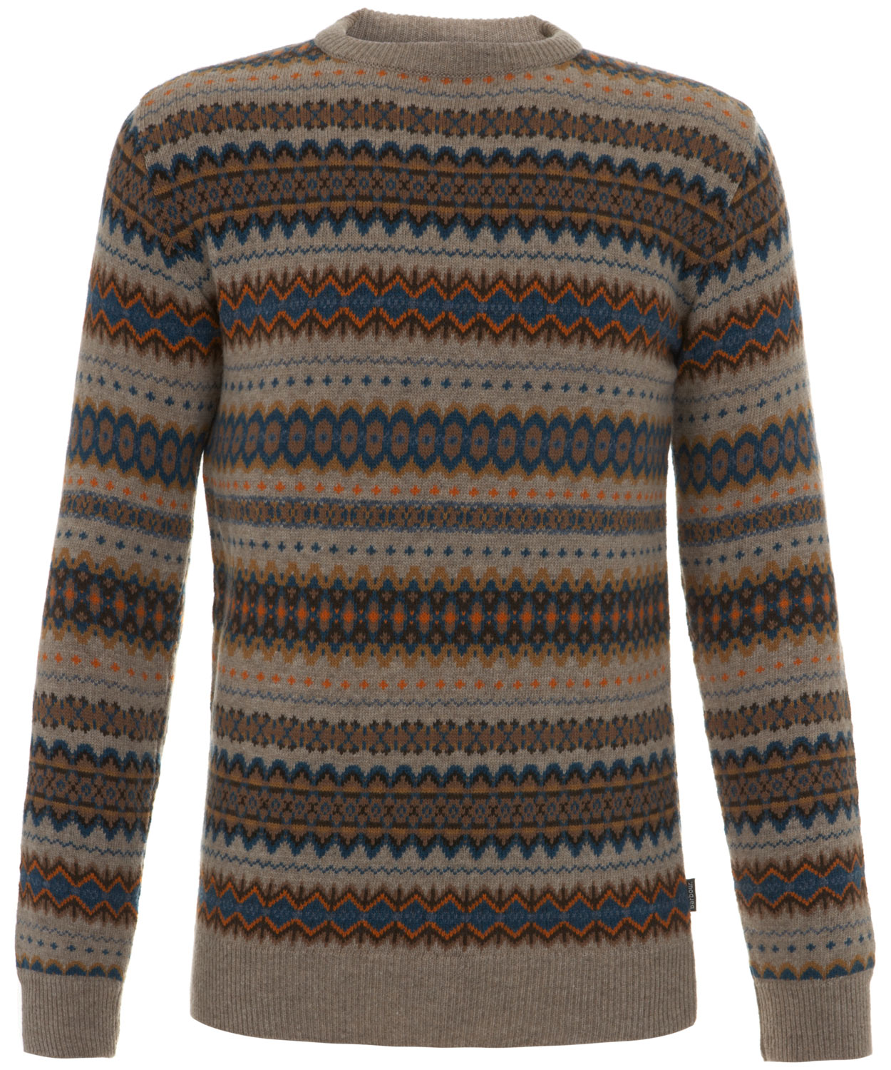 Barbour Brown Caister Fairisle Knitted Wool Jumper in Brown for Men - Lyst