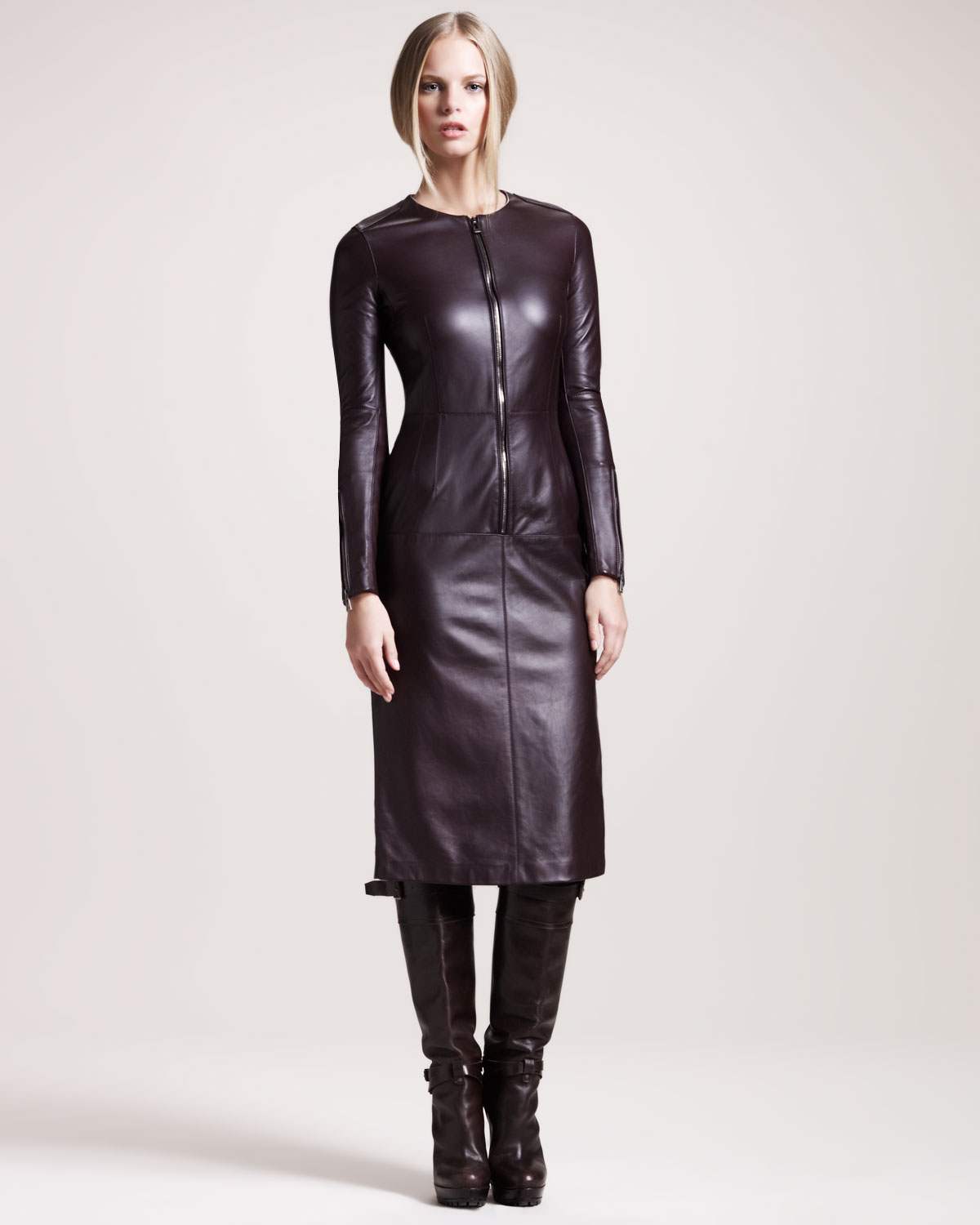 Belstaff Zip Front Dress in Purple | Lyst