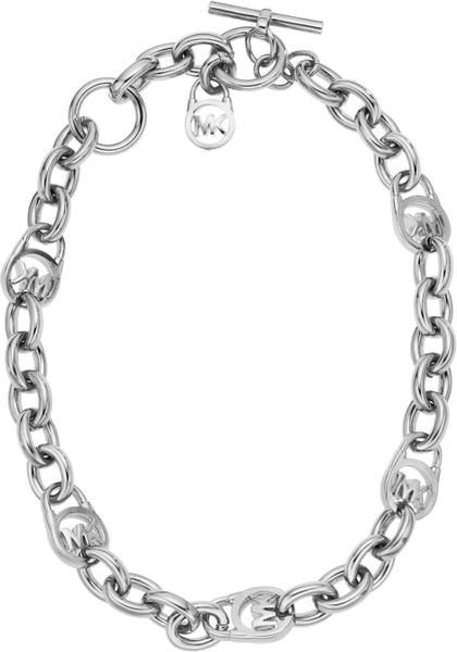 Michael Kors Small Mk Padlock Necklace in Silver (null) | Lyst