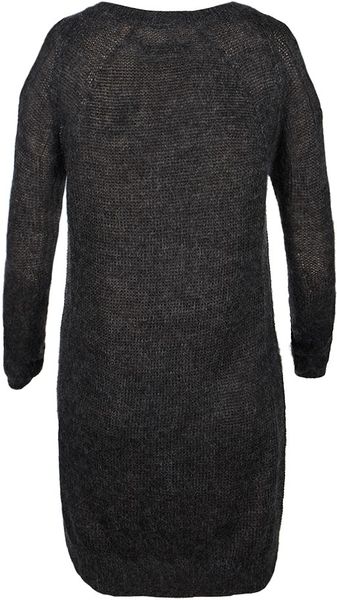 Allsaints Mill Jumper Dress in Gray (charcoal) | Lyst