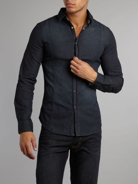 Armani Jeans Denim Shirt in Blue for Men (denim) | Lyst