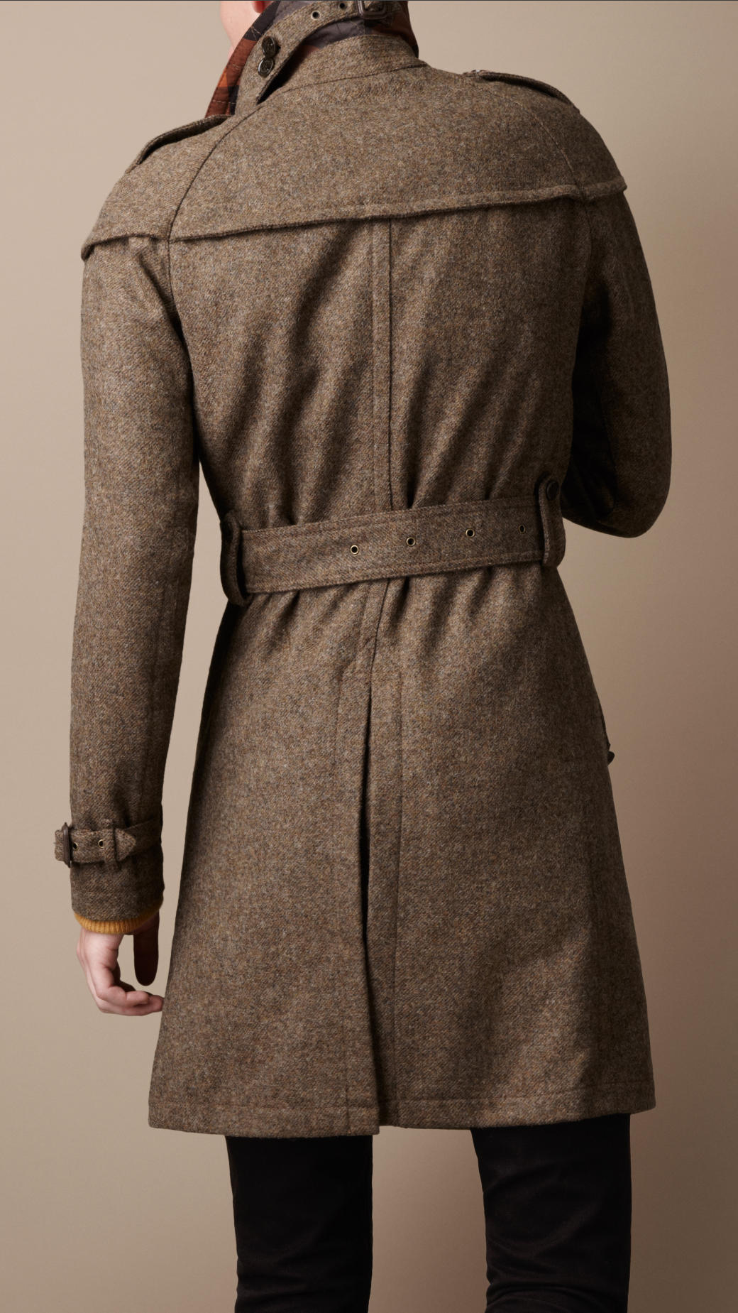 Lyst - Burberry Brit Midlength Wool Tweed Trench Coat in Brown for Men