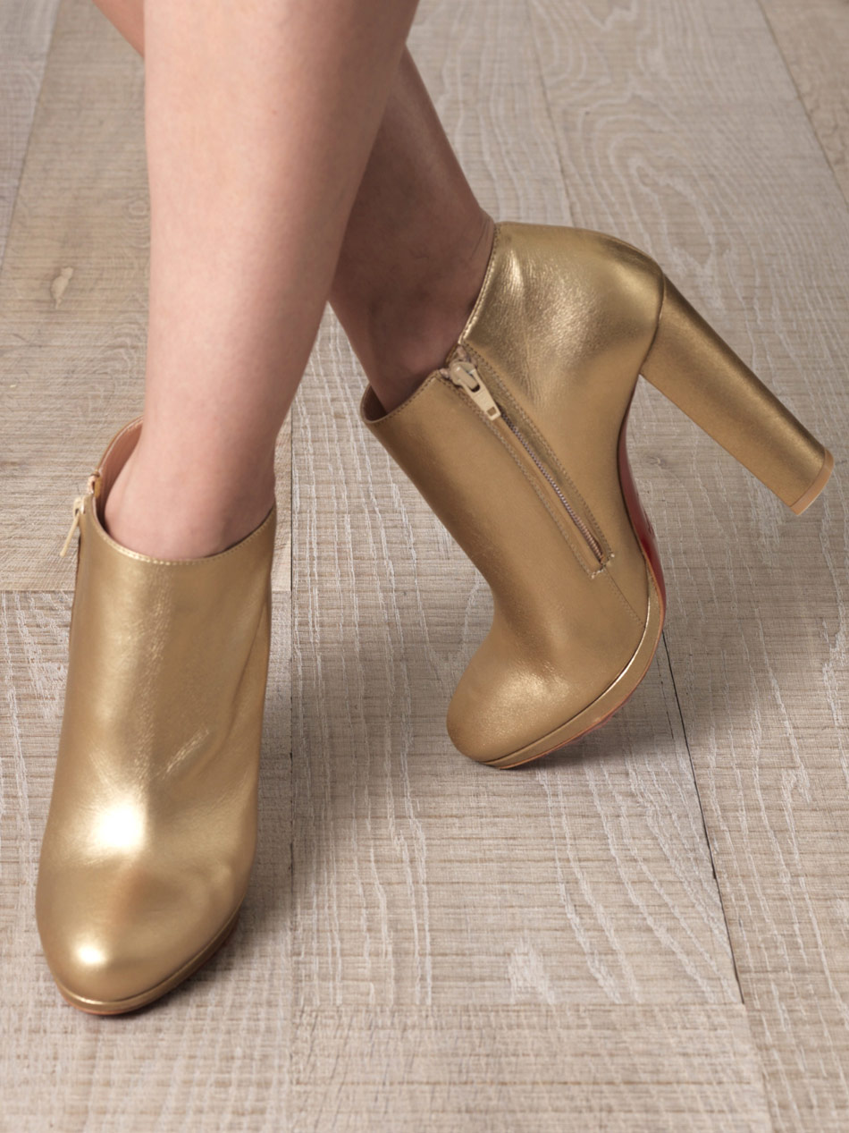 Christian louboutin Rock and Gold Ankle Boots in Gold | Lyst