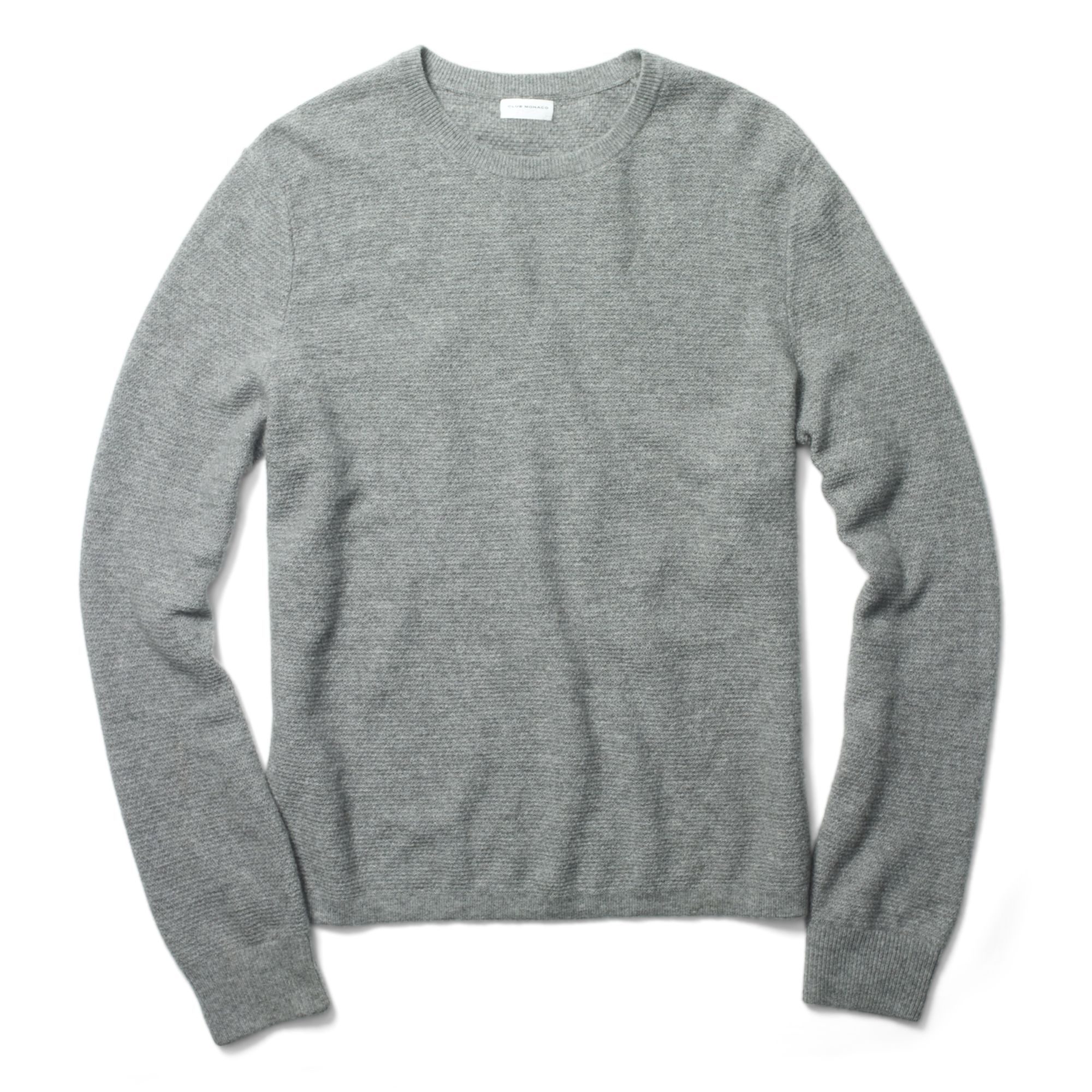 Lyst - Club Monaco Cashmere Waffle Knit Crew Neck Sweater in Gray for Men