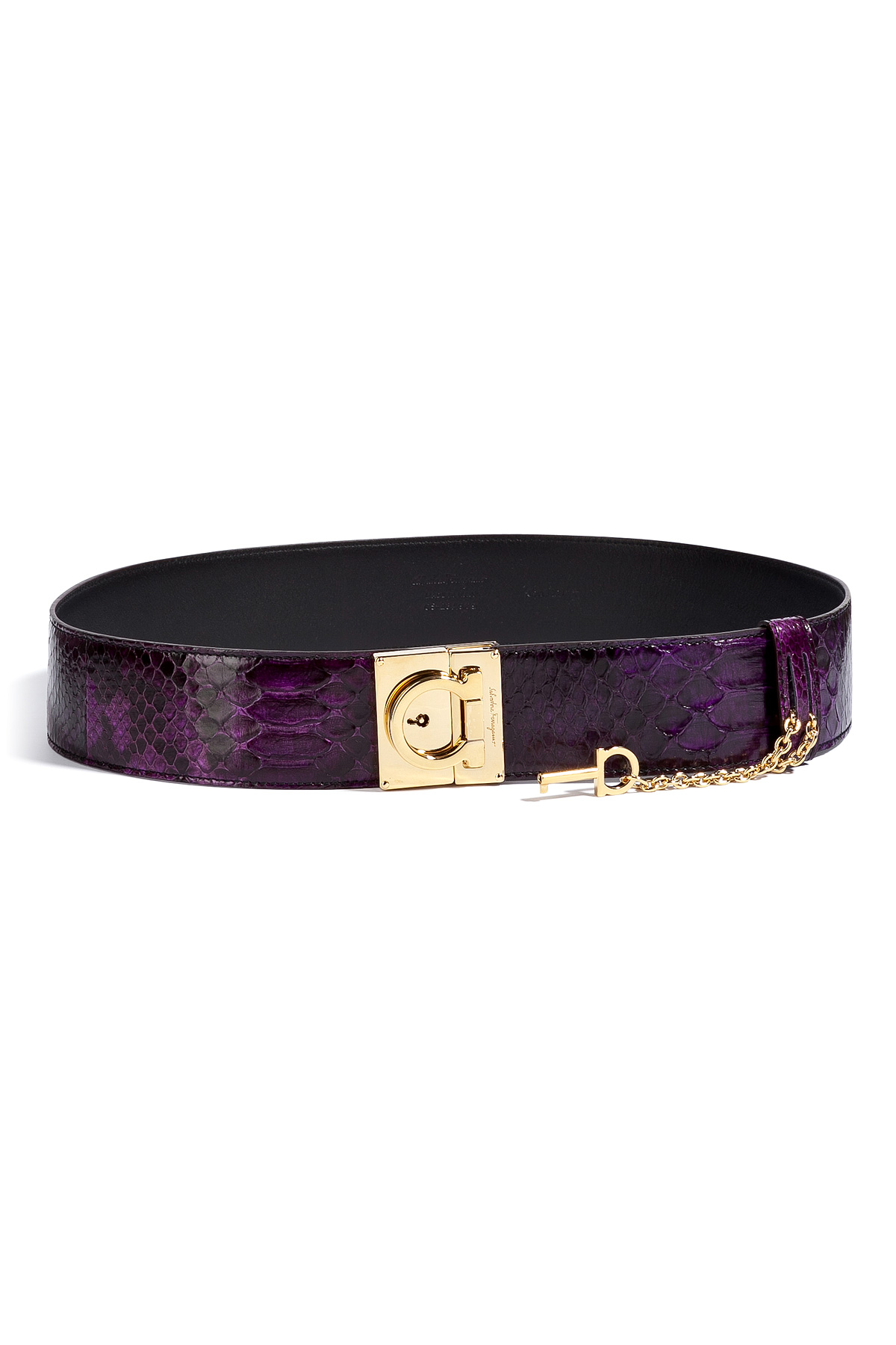Ferragamo Purple Python Belt in Purple | Lyst  