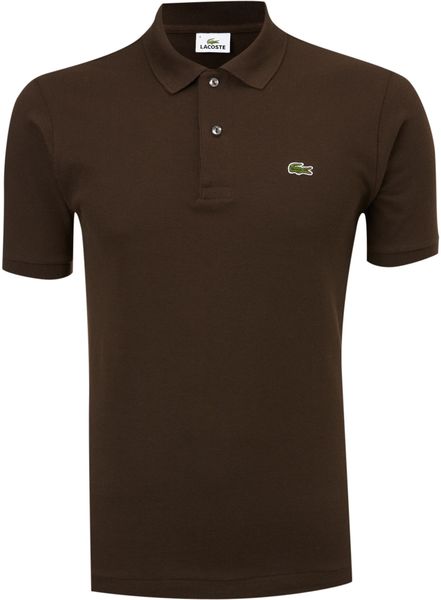 Lacoste Classic Fitted Polo Shirt in Brown for Men | Lyst