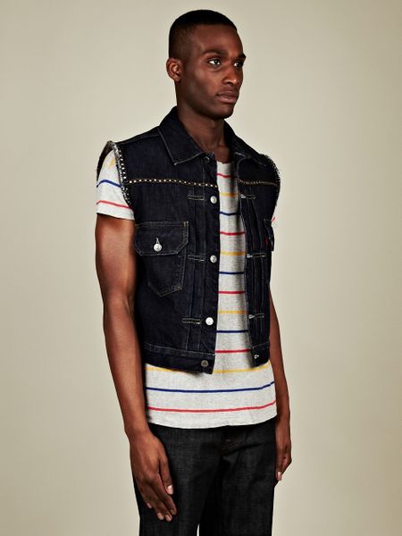 Levi's Levis Vintage Clothing Mens Type Ii Studded Waistcoat in Blue ...