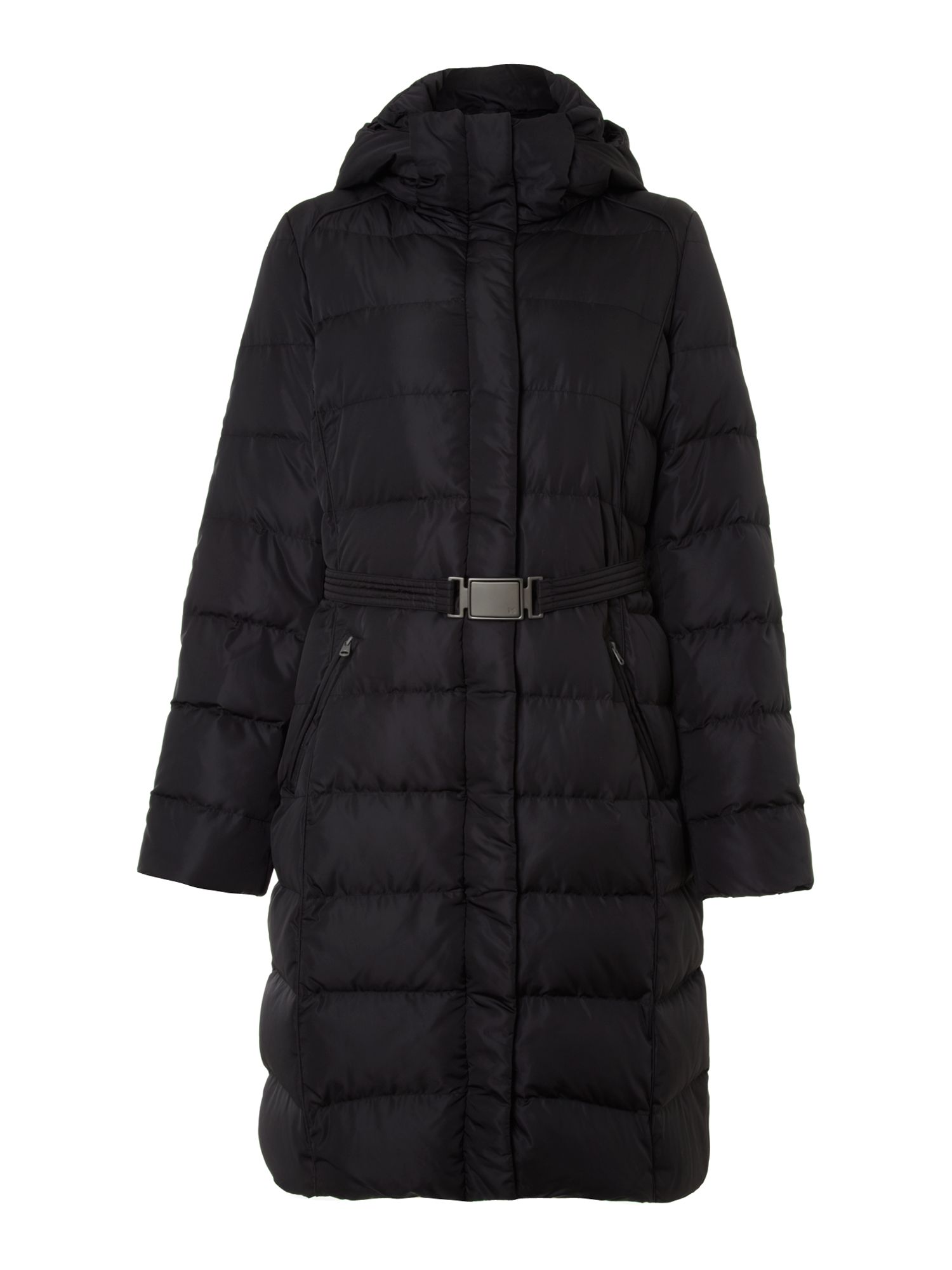 Weekend by maxmara Agiato Belted Padded Coat in Black | Lyst