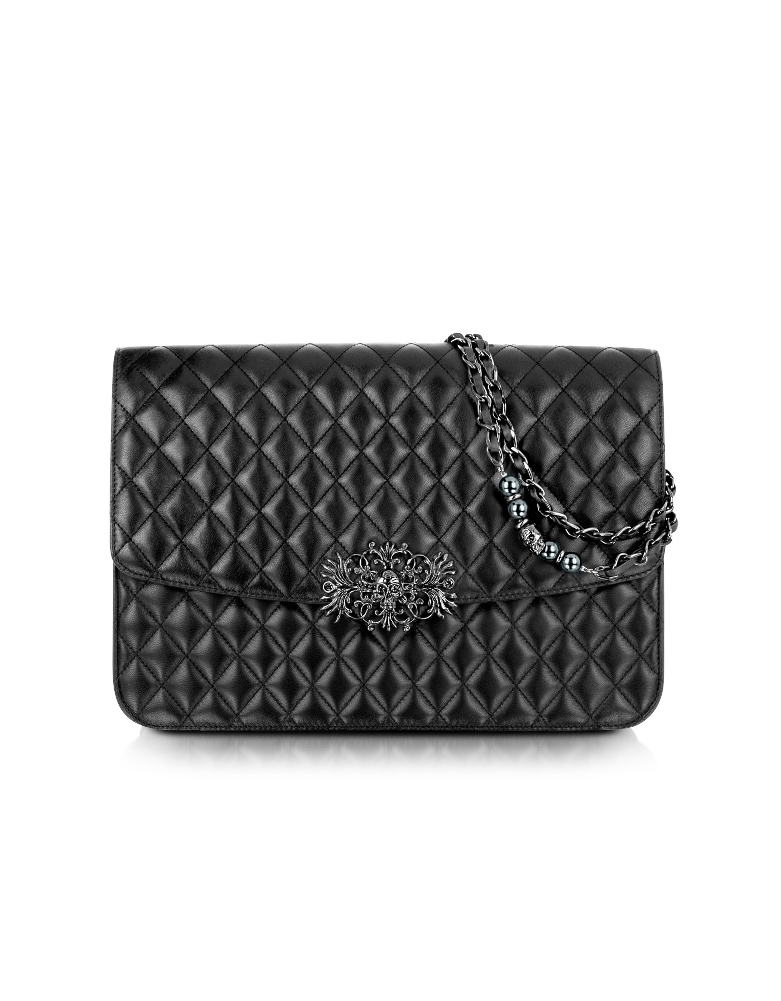 Lyst - Philipp Plein Mono Quilted Black Leather Shoulder Bag in Black