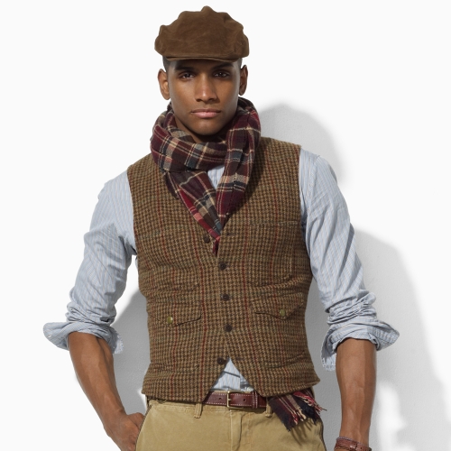 Lyst - Polo Ralph Lauren Tweed Vest in Brown for Men