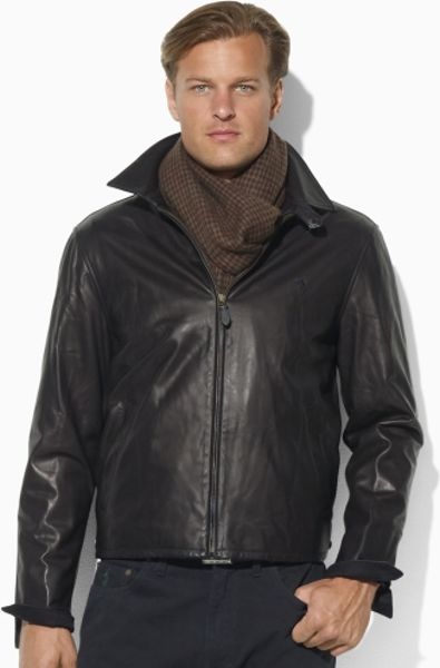 Polo Ralph Lauren Leather Windbreaker in Black for Men (rl black) | Lyst